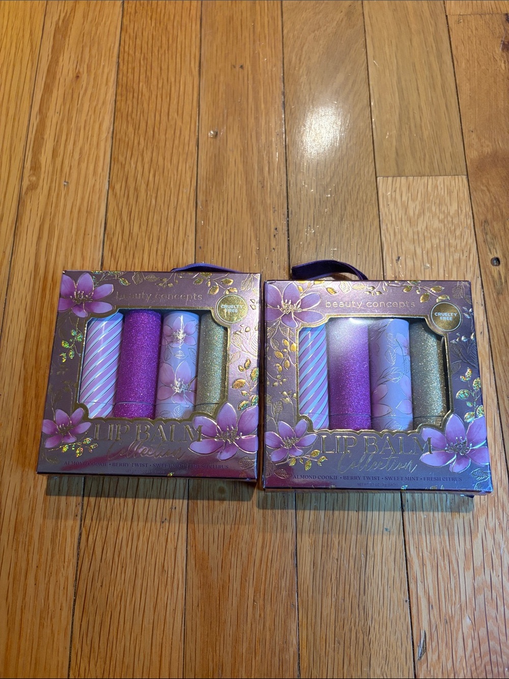 Purple Lip Balm Collection - 2 (4 in each) Pack Gift Set by beauty concepts